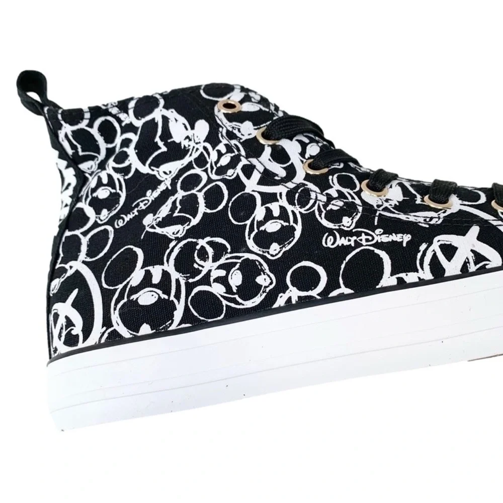 Mickey Mouse Black & White High-Top Sneakers Size 7